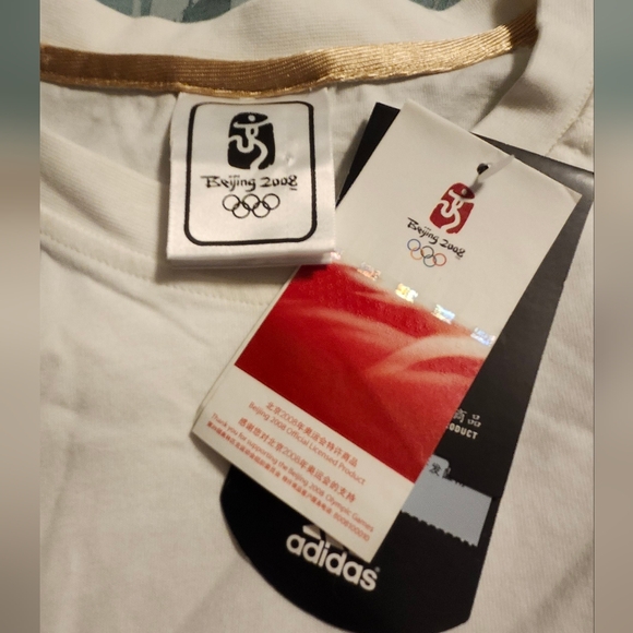 NWT Adidas Beijing Olympics 2008 White T- Shirt Men's‎ Size 2XL - Picture 2 of 8